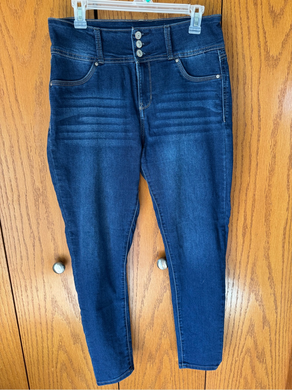 Wallflower Women's High Rise Dark Blue Stretch Jeans